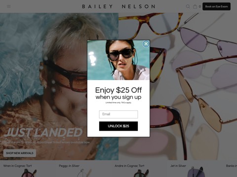Screenshot of the Bailey Nelson Optometrist - Collingwood website