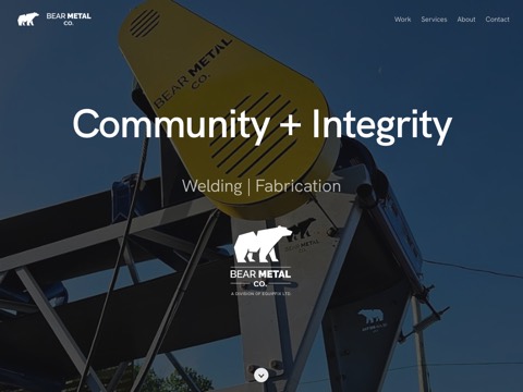 Screenshot of the Bear Metal Co. website