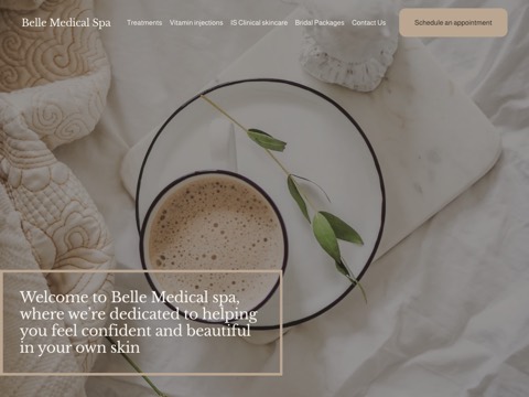 Screenshot of the Belle Medical Spa website