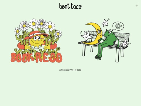 Screenshot of the Bent Taco website