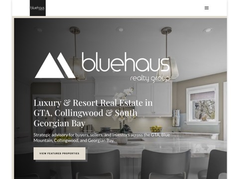 Screenshot of the Bluehaus Realty Group website