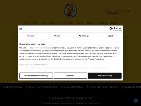 Screenshot of the Carib Dish website