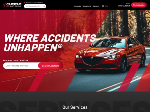 Screenshot of the CARSTAR Collingwood website
