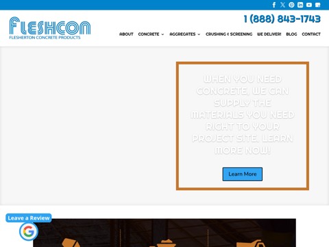 Screenshot of the Clearview Concrete website