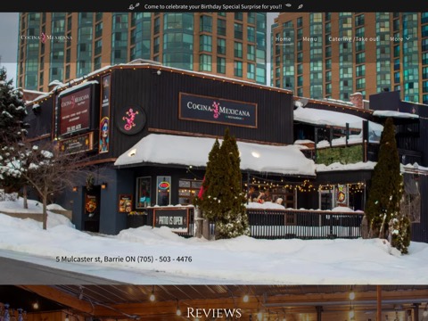 Screenshot of the Cocina Mexicana website