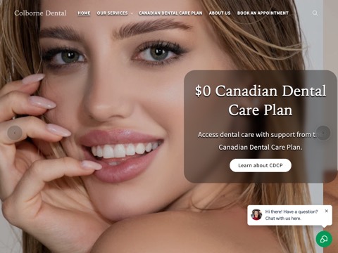 Screenshot of the Colborne Dental website