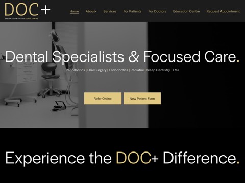 Screenshot of the DOC+ Specialized & Focused Dental Centre website