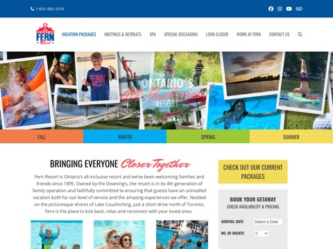 Screenshot of the Fern Resort website
