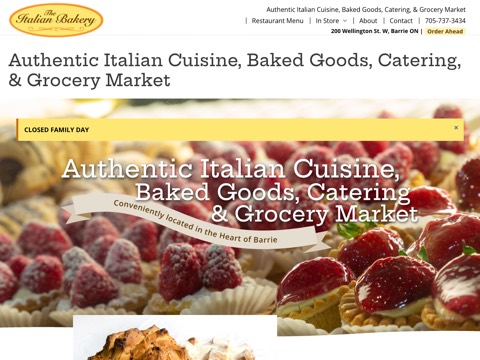 Screenshot of the Fuda Italian Bakery website