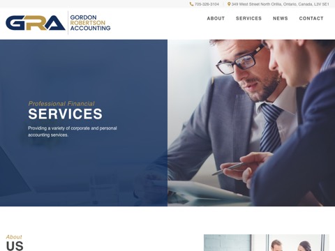 Screenshot of the Gordon Robertson Accounting website