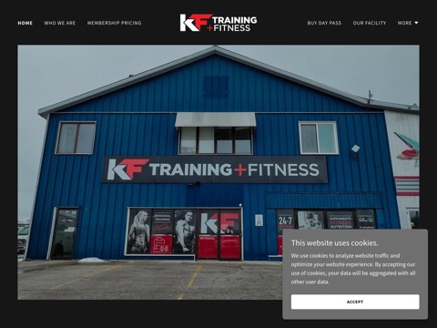 Screenshot of the KF Training + Fitness website