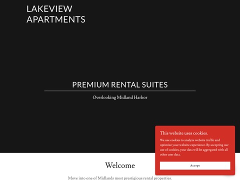 Screenshot of the Lakeview Apartments website
