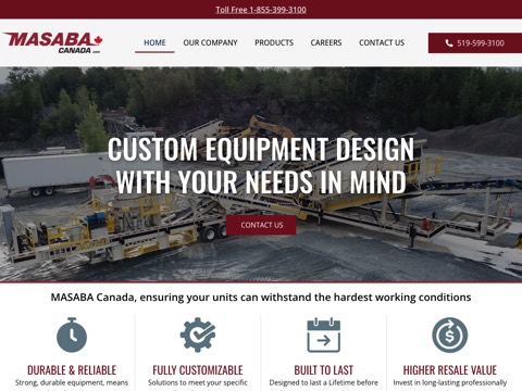 Screenshot of the MASABA CANADA website