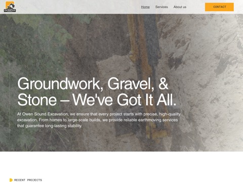 Screenshot of the Owen Sound Excavation and Rentals Inc website