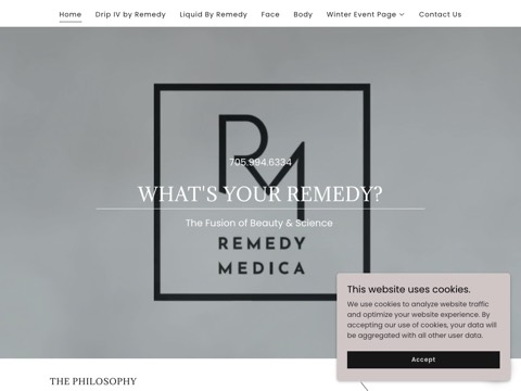 Screenshot of the Remedy Medica website