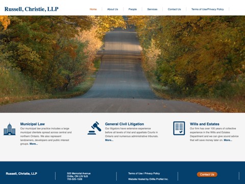Screenshot of the Russell Christie LLP website