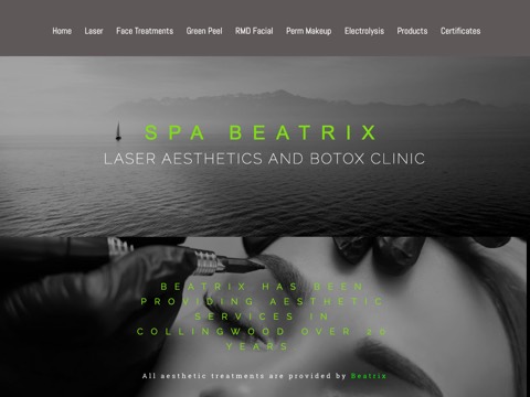 Screenshot of the Spa Beatrix website
