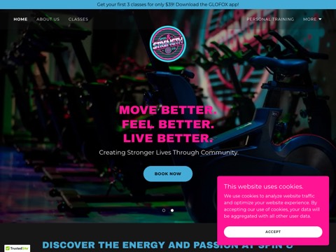 Screenshot of the Spin & Strength Co. website
