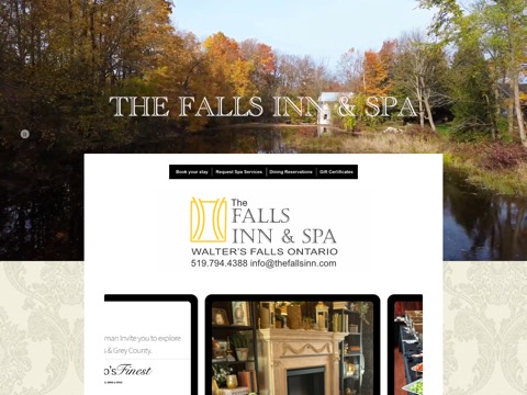 Screenshot of the THE FALLS INN & SPA - Walters Falls website