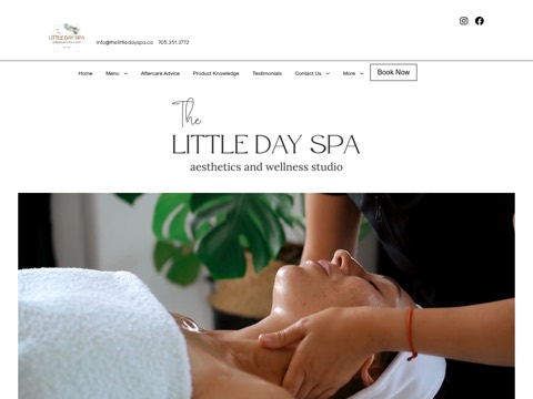 Screenshot of the The Little Day Spa website