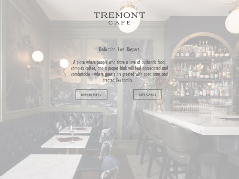 Screenshot of the The Tremont Cafe website
