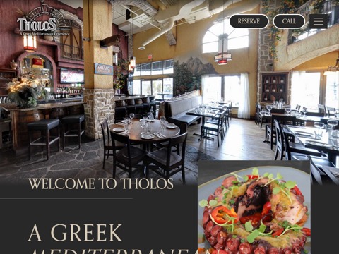 Screenshot of the Tholos Restaurant website