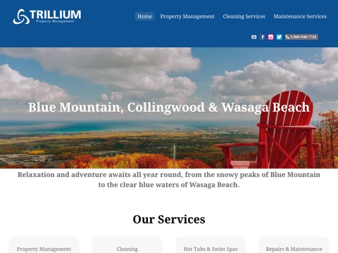 Screenshot of the Trillium Property Management website