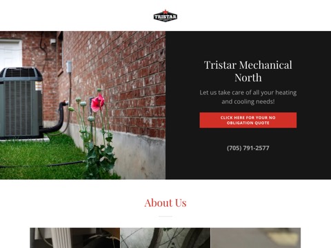 Screenshot of the Tristar Mechanical North website