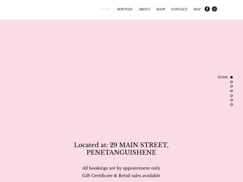 Screenshot of the Woodacres Spa website